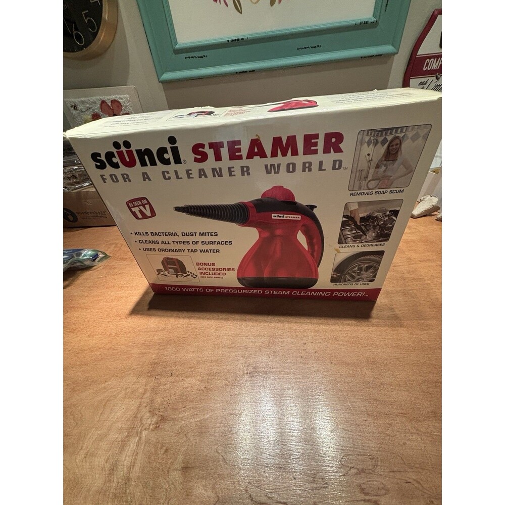 SCUNCI Portable Household Steamer Model SS1000, Accessories, Canvas Bag, Manual